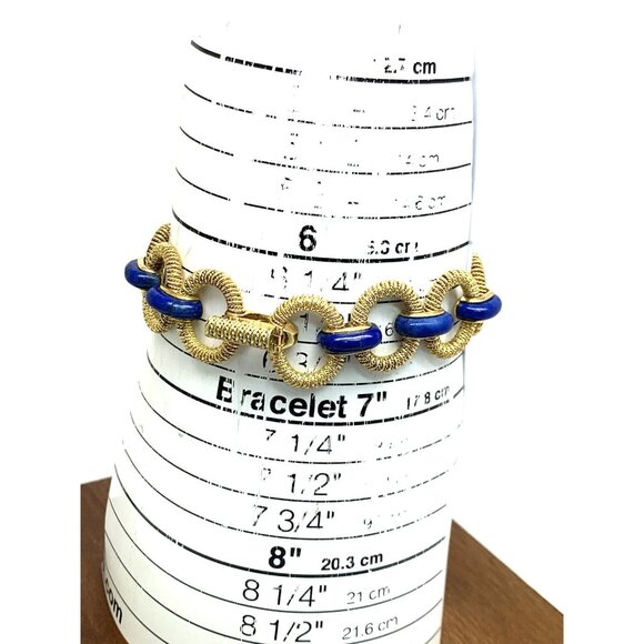 Longines Women's Watch Blue Lapis 18k Yellow Gold Vintage Swiss Hand Wind 27mm - Picture 6 of 14